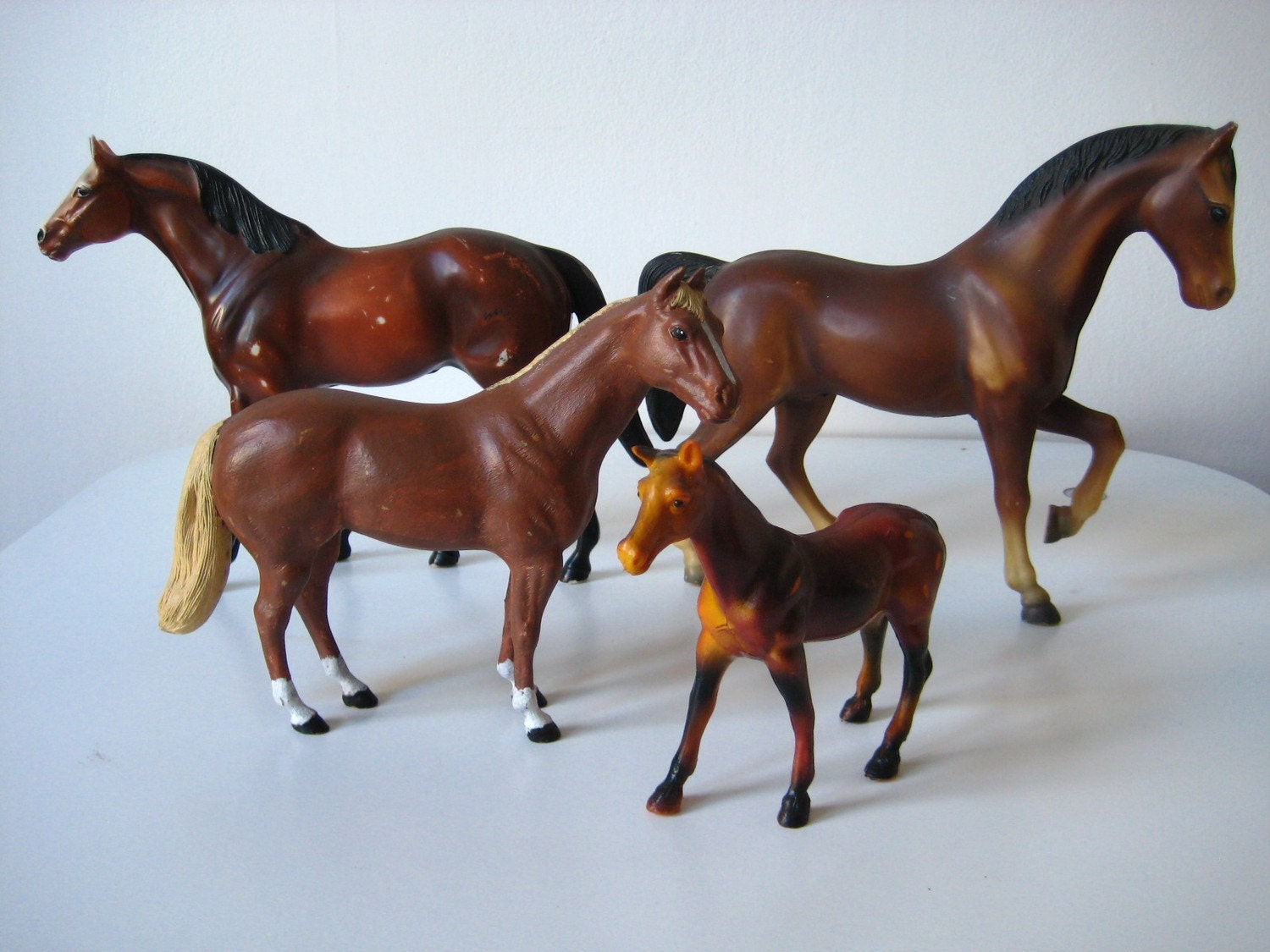 Four Plastic Horses Instant Vintage Collection