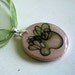 Wood Pendant Necklace with Flying Rabbit - Easter Jewelery - Easter Decorations