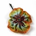 flower hairpin in gold aqua & chocolate