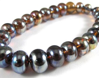 Set of Twenty Five Micro Aurae Handmade Glass Beads