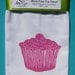 block print cupcake tea towel hand printed