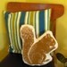 GIANT block print squirrel stuffie