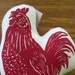 block print rooster stuffie
