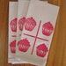 2nds SALE cupcake grid tea towel block print