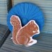 giant block print squirrel stuffie