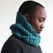 SALE: Wool Cowl in Dark Teal- Chunky wool snood- Merino wool Neckwarmer