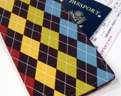 Travel Passport Wallet - Autumn Argyle boarding pass case