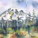 Original Watercolor Mt. Rainier Painting