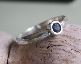 Blue sapphire silver ring