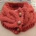 Cable knit neck scarf in washable wool