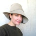 Year End Sale Sun hat : Moving Image in khaki cotton drill