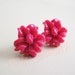 Cherry Rose Red Lily Flower Stud Earrings