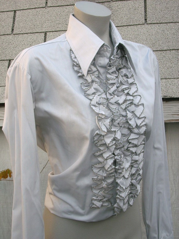 vintage ruffle tuxedo shirt