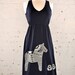 Dala Horse Dress in Dark Navy Size S