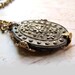 Art Deco Glass Oval Dark Silver Cabochon Filigree Necklace