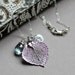 Silver Leaf Necklace, Aspen Leaf Pendant, Custom Gemstone, Monogram Initial Charm, Initial Disc, Custom Birthstone, Letter Necklace