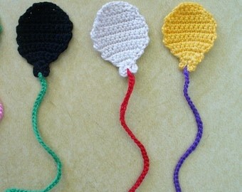 Crocheted Balloon Appliques, Embellishments, Magnets or Pins - Choose Your Colors