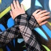 Mocha Plaid Arm Warmer Gauntlets - Tan Black Steampunk One Size XS-XL