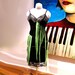 Toxic Zombie Slip Dress - UV Lime green tattered reconstructed vintage slip - sexy sheer SMALL upcycled clothing adult halloween costume