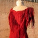 Descending into Fire - Reconstructed Red Dress - upcycled clothing - a scarlet tattered hand dyed dress Devil Goddess Burning Man EtsyBRC