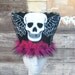 RESERVED for drobinson Mi Vida Rosa faux fur hat - Kozy Kitty Hat Winged skull lining magenta husky luxe fur hat women fuzzy hat tattoo rose