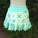FROSTY Mint FLOWERS Mini Skirt - vintage 1970s fabrics - XS Sm Med aqua floral womens mini skirt teen summer skirt upcycled clothing