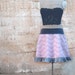 ROSY MOUNTAINS womens mini skirt - Pink and Gray Zig Zag chevron pattern - Large OOAK vintage 1970s fabric pastel fashion - 1980s colors