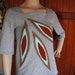 SALE----Square Neck Shirt, OOAK Upcycled Sunburst , Small, Eco-Fashion, Repurposed T-Shirt Knit, by REVIVAL