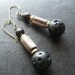 Black Lava Rock Agate And Buri Seed Earrings