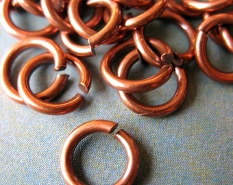 7.5mm 16 gauge Antiqued Pure Copper Jump Rings