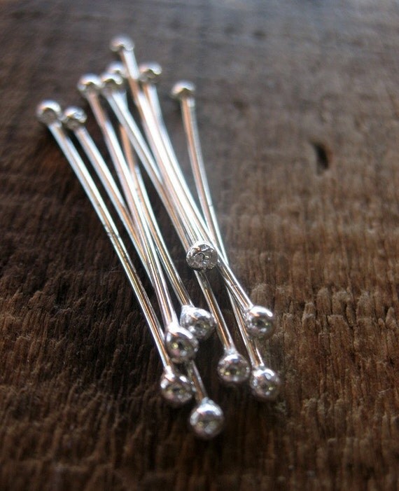 Double Ball Sterling Silver Head Pins in Bright by missficklemedia