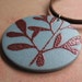 Rust Leaf Sprigs on Blue - Polymer Pendant