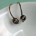Antiqued Copper Swirl Ear Wires - 1 pair
