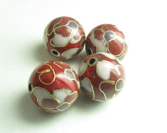 50 New Handmade Cloisonne Beads – Mixed Colors – 14mm – Perfect For Jewelry Making