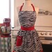 The CHLOE Vintage Inspired WILD Zebra with RED Full Apron