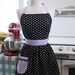 Apron Polka Dot Black White with Lavender CHLOE