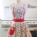 Apron Retro Style Sweetheart Neckline Colorful Christmas Trees Full Apron MAGGIE