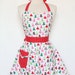 Retro Apron Sweetheart Neckline Colorful Christmas Trees Full Apron BELLA