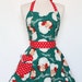 Retro Apron Sweetheart Neckline Retro Christmas Santa Full Apron BELLA