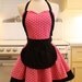 Apron French Maid Pink and White Polka Dot with Black Double Circle Skirt