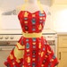 Retro Apron Sweetheart Neckline Red Happy Home BELLA Full Apron