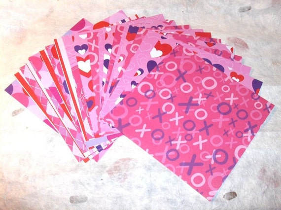 Items similar to Cardstock Valentine Paper 24 Sheets 6 x 6 on Etsy
