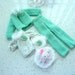 Barbie Clothes - Knit Green and White with Faux Fur 5 Piece Set Fashion Doll