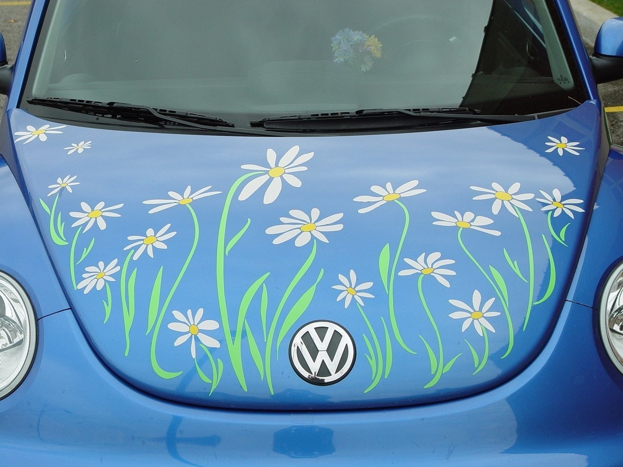 Daisy Decal vinyl sticker graphics Volkswagen Beetle Hood by