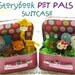 RESERVED for Jennifer Y -- Storybook 3 Pet Pals in SUITCASE - collectible - pretend play - playroom or nursery decor