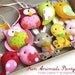 Set of 4 Custom Fun Animals Party Favors - Pocket Pets, Collectible Felt Animals, Pretend Play, Christmas Tree Ornaments, Party Decorations