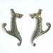 2 Antiqued Silver Celtic Horses