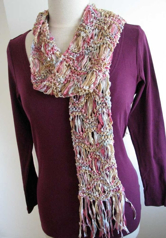 Easy knit scarf printable pattern pdf Ripple scarf drop
