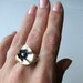 Anthurium Ring - Vintage Brass and Sterling Silver - Made to Order