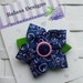Boutique Navy and Pink Swirl Star Flower Hair Clip Bow